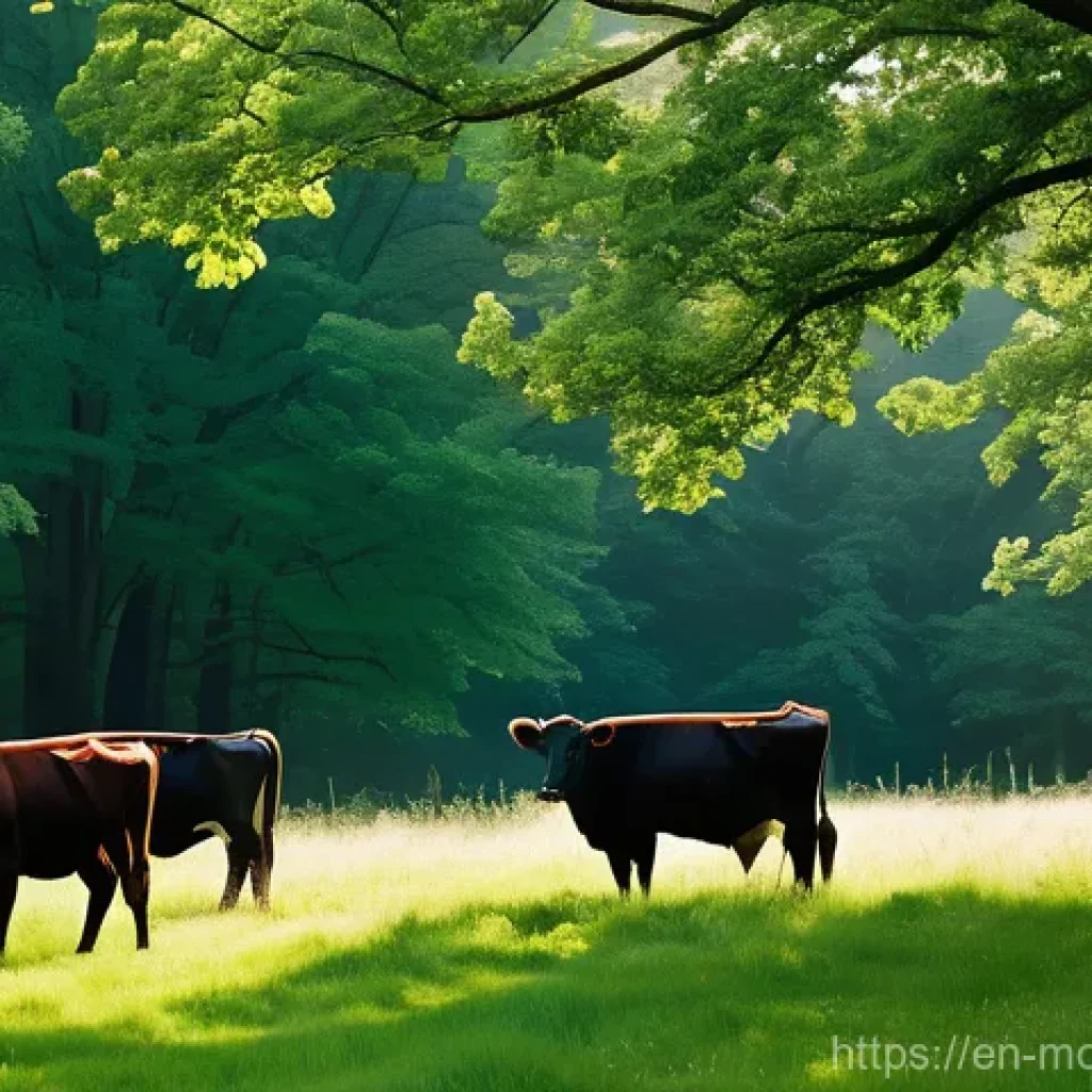 아그로포레스트리 시스템의 성공적인 사례 분석 - A serene and productive silvopasture scene on a warm summer day in upstate New York. Healthy, well-f...