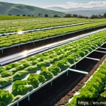 아그로포레스트리와 태양광 발전의 통합 - A modern agro-solar farm scene during golden hour, featuring elevated solar panels mounted on sturdy...